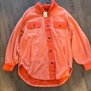 Free People Oversized Orange Fleece